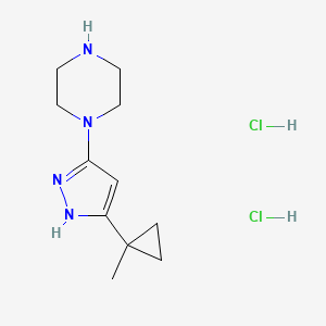 1-[3-(1-methylcyclopropyl)-1H-pyrazol-5-yl]piperazine dihydrochloride