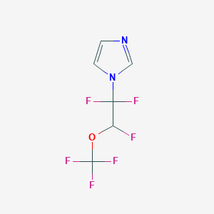 molecular formula C6H4F6N2O B13557965 1-[1,1,2-trifluoro-2-(trifluoromethoxy)ethyl]-1H-imidazole 