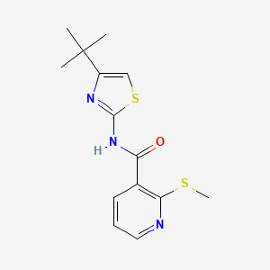 molecular formula C14H17N3OS2 B13557966 N-(4-tert-butyl-1,3-thiazol-2-yl)-2-methylsulfanylpyridine-3-carboxamide CAS No. 794576-70-8