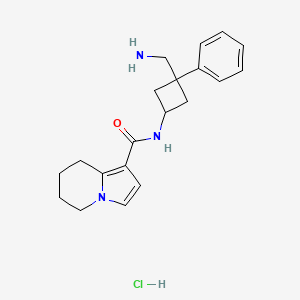 N-[(1r,3r)-3-(aminomethyl)-3-phenylcyclobutyl]-5,6,7,8-tetrahydroindolizine-1-carboxamide hydrochloride