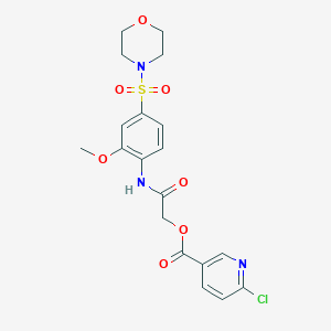 molecular formula C19H20ClN3O7S B13558005 [2-(2-Methoxy-4-morpholin-4-ylsulfonylanilino)-2-oxoethyl] 6-chloropyridine-3-carboxylate CAS No. 438033-44-4