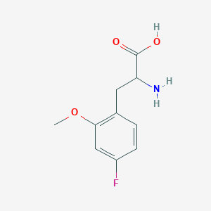 molecular formula C10H12FNO3 B13558011 2-Amino-3-(4-fluoro-2-methoxyphenyl)propanoic acid 