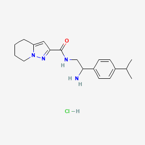 N-{2-amino-2-[4-(propan-2-yl)phenyl]ethyl}-4H,5H,6H,7H-pyrazolo[1,5-a]pyridine-2-carboxamide hydrochloride