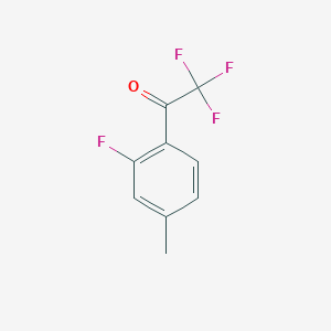 molecular formula C9H6F4O B13558029 2,2,2-Trifluoro-1-(2-fluoro-4-methylphenyl)ethanone 