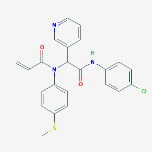 N-{[(4-chlorophenyl)carbamoyl](pyridin-3-yl)methyl}-N-[4-(methylsulfanyl)phenyl]prop-2-enamide