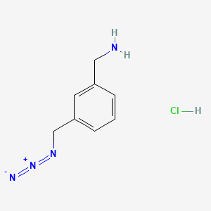 molecular formula C8H11ClN4 B13558060 1-[3-(Azidomethyl)phenyl]methanaminehydrochloride 