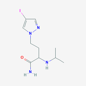 molecular formula C10H17IN4O B13558149 4-(4-Iodo-1h-pyrazol-1-yl)-2-(isopropylamino)butanamide 