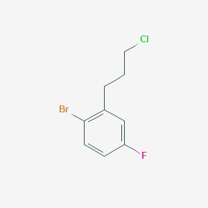 molecular formula C9H9BrClF B13558165 1-Bromo-2-(3-chloropropyl)-4-fluorobenzene 