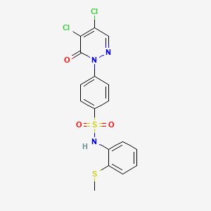 4-(4,5-dichloro-6-oxo-1,6-dihydropyridazin-1-yl)-N-[2-(methylsulfanyl)phenyl]benzene-1-sulfonamide