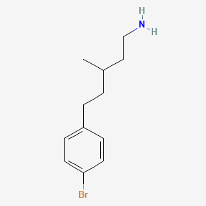 molecular formula C12H18BrN B13558241 5-(4-Bromophenyl)-3-methylpentan-1-amine 