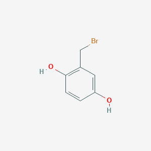 molecular formula C7H7BrO2 B13558278 2-(Bromomethyl)benzene-1,4-diol 