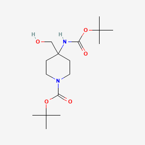 4-Tert-butoxycarbonylamino-4-hydroxymethyl-piperidine-1-carboxylic acid tert-butyl ester