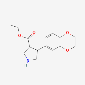 Ethyl 4-(2,3-dihydro-1,4-benzodioxin-6-yl)pyrrolidine-3-carboxylate