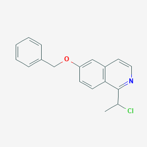 molecular formula C18H16ClNO B13558313 6-(Benzyloxy)-1-(1-chloroethyl)isoquinoline 