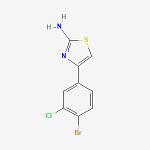 molecular formula C9H6BrClN2S B13558354 4-(4-Bromo-3-chlorophenyl)-1,3-thiazol-2-amine 