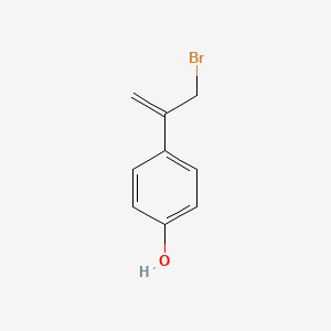 molecular formula C9H9BrO B13558365 4-(3-Bromoprop-1-en-2-yl)phenol 