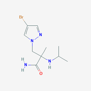 molecular formula C10H17BrN4O B13558366 3-(4-Bromo-1h-pyrazol-1-yl)-2-(isopropylamino)-2-methylpropanamide 