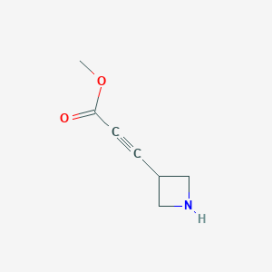 molecular formula C7H9NO2 B13558368 Methyl 3-(azetidin-3-yl)propiolate 