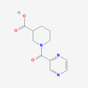 molecular formula C11H13N3O3 B1355837 1-(Pyrazine-2-carbonyl)piperidine-3-carboxylic acid 