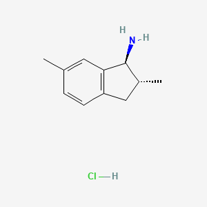 molecular formula C11H16ClN B13558387 (1S,2R)-2,6-dimethyl-2,3-dihydro-1H-inden-1-amine;hydrochloride 