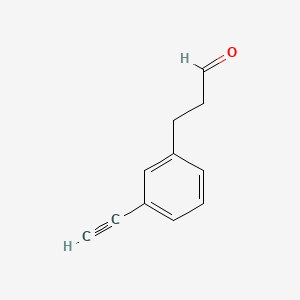 molecular formula C11H10O B13558389 3-(3-Ethynylphenyl)propanal 