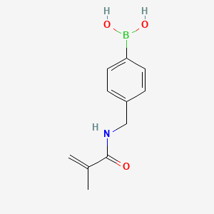 molecular formula C11H14BNO3 B13558444 {4-[(2-Methylprop-2-enamido)methyl]phenyl}boronicacid 