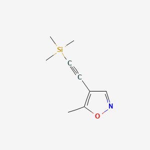 molecular formula C9H13NOSi B13558448 5-Methyl-4-[2-(trimethylsilyl)ethynyl]-1,2-oxazole 