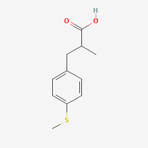 molecular formula C11H14O2S B13558457 2-Methyl-3-(4-methylsulfanylphenyl)propanoic acid 