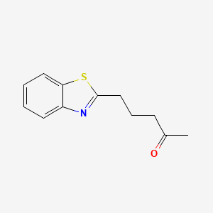 molecular formula C12H13NOS B13558473 2-Pentanone, 5-(2-benzothiazolyl)- 