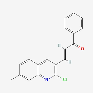 molecular formula C19H14ClNO B13558476 3-(2-Chloro-7-methylquinolin-3-yl)-1-phenylprop-2-en-1-one 