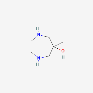 molecular formula C6H14N2O B13558489 6-Methyl-1,4-diazepan-6-ol 