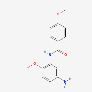 molecular formula C15H16N2O3 B1355851 N-(5-氨基-2-甲氧基苯基)-4-甲氧基苯甲酰胺 CAS No. 926190-58-1