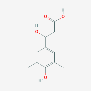 molecular formula C11H14O4 B13558513 3-Hydroxy-3-(4-hydroxy-3,5-dimethylphenyl)propanoic acid 