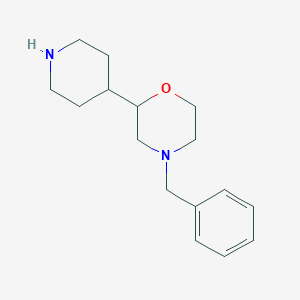 molecular formula C16H24N2O B13558530 4-Benzyl-2-(piperidin-4-yl)morpholine 