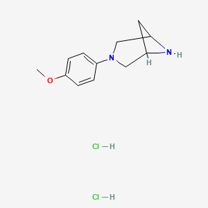 molecular formula C12H18Cl2N2O B13558545 3-(4-Methoxyphenyl)-3,6-diazabicyclo[3.1.1]heptane dihydrochloride 