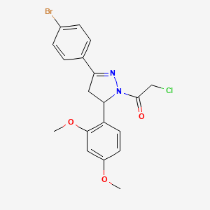 1-[3-(4-bromophenyl)-5-(2,4-dimethoxyphenyl)-4,5-dihydro-1H-pyrazol-1-yl]-2-chloroethan-1-one