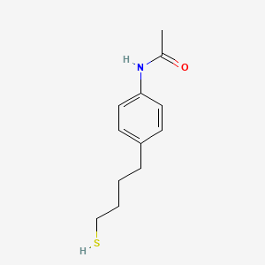 molecular formula C12H17NOS B13558560 N-[4-(4-sulfanylbutyl)phenyl]acetamide 