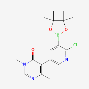 5-[6-Chloro-5-(tetramethyl-1,3,2-dioxaborolan-2-yl)pyridin-3-yl]-3,6-dimethyl-3,4-dihydropyrimidin-4-one