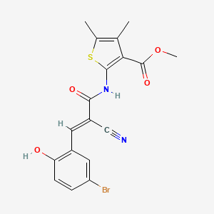 Methyl 2-[3-(5-bromo-2-hydroxyphenyl)-2-cyanoprop-2-enamido]-4,5-dimethylthiophene-3-carboxylate