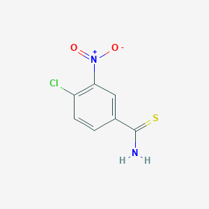 molecular formula C7H5ClN2O2S B13558607 4-Chloro-3-nitrobenzene-1-carbothioamide 