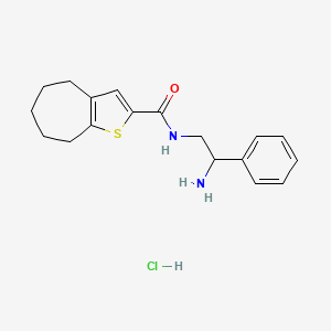 N-(2-amino-2-phenylethyl)-4H,5H,6H,7H,8H-cyclohepta[b]thiophene-2-carboxamidehydrochloride