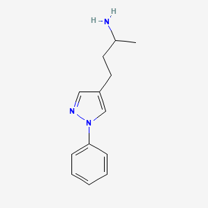 molecular formula C13H17N3 B13558614 4-(1-Phenyl-1h-pyrazol-4-yl)butan-2-amine 