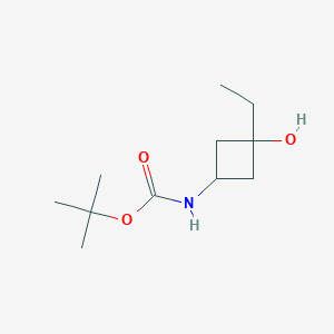 molecular formula C11H21NO3 B13558622 tert-Butyl (3-ethyl-3-hydroxycyclobutyl)carbamate CAS No. 2378421-09-9