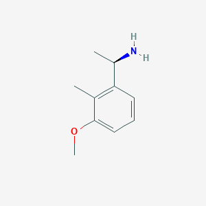 molecular formula C10H15NO B13558629 (1r)-1-(3-Methoxy-2-methylphenyl)ethan-1-amine 