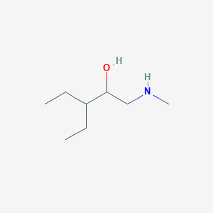 molecular formula C8H19NO B13558683 3-Ethyl-1-(methylamino)pentan-2-ol 