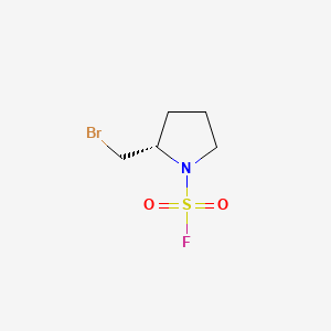 molecular formula C5H9BrFNO2S B13558690 (2S)-2-(bromomethyl)pyrrolidine-1-sulfonylfluoride 