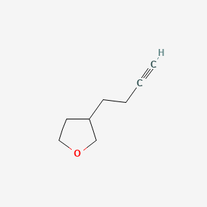 molecular formula C8H12O B13558721 3-(But-3-YN-1-YL)tetrahydrofuran 