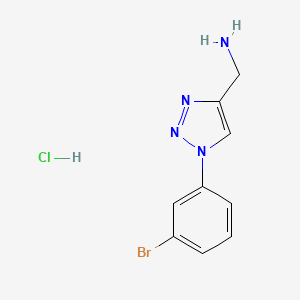 molecular formula C9H10BrClN4 B13558729 1-[1-(3-bromophenyl)-1H-1,2,3-triazol-4-yl]methanaminehydrochloride 