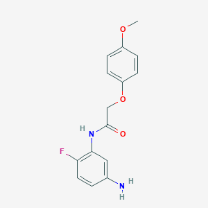 molecular formula C15H15FN2O3 B1355873 N-(5-Amino-2-fluorophenyl)-2-(4-methoxyphenoxy)-acetamide CAS No. 953734-06-0
