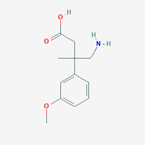 molecular formula C12H17NO3 B13558734 4-Amino-3-(3-methoxyphenyl)-3-methylbutanoic acid 